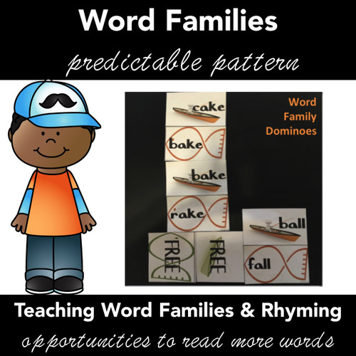 Word Families - Rhyming Words - Dominoes Game - Activity - Printable