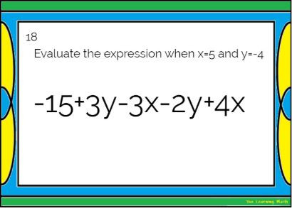 Combining Like Terms and Evaluating Algebraic Expressions: GOOGLE FORMS ...