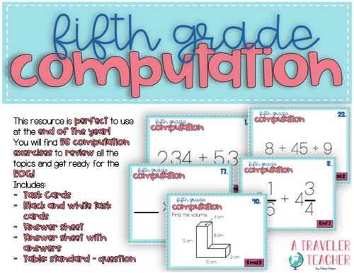 5th Grade Review EOG Preparation Computation