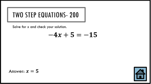 Two Step Equations Jeopardy