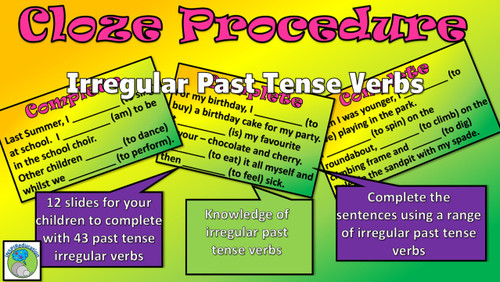 Irregular Past Tense/Present Tense Verb Bingo (30 Players) - Amped Up  Learning