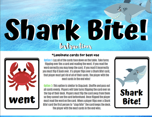 Sight Word Games In The Sea Shark Attack - Conversations in Literacy