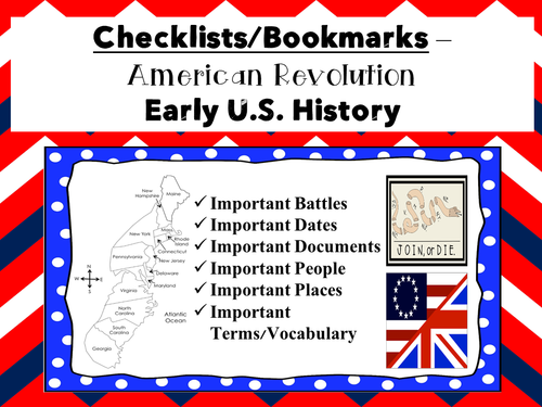 Checklists/Bookmarks-American Revolution