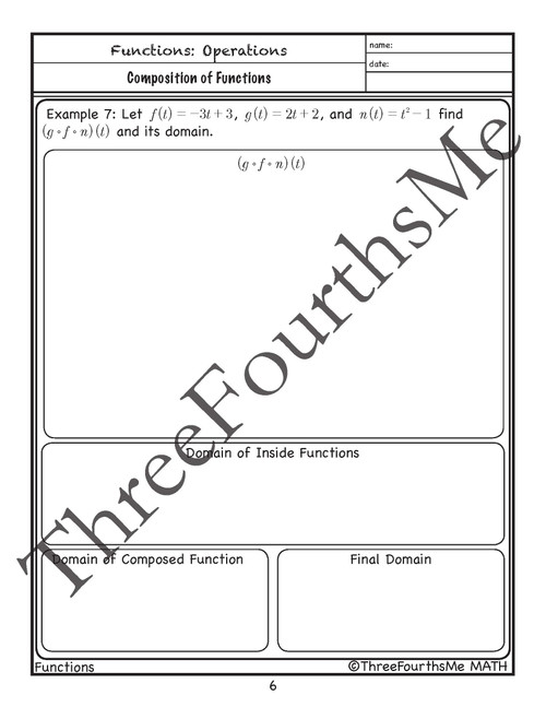 Composition of Functions Scaffolded Notes