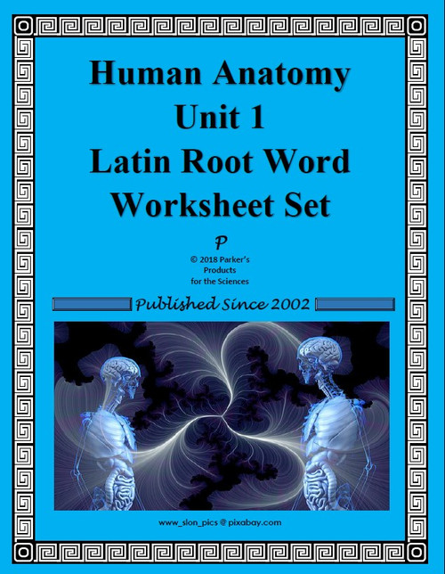 Latin Root Word Worksheet Set for Unit One Human Anatomy & Physiology