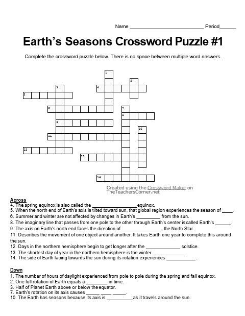 Temperature And Thermal Energy Crossword Puzzle Set Amped