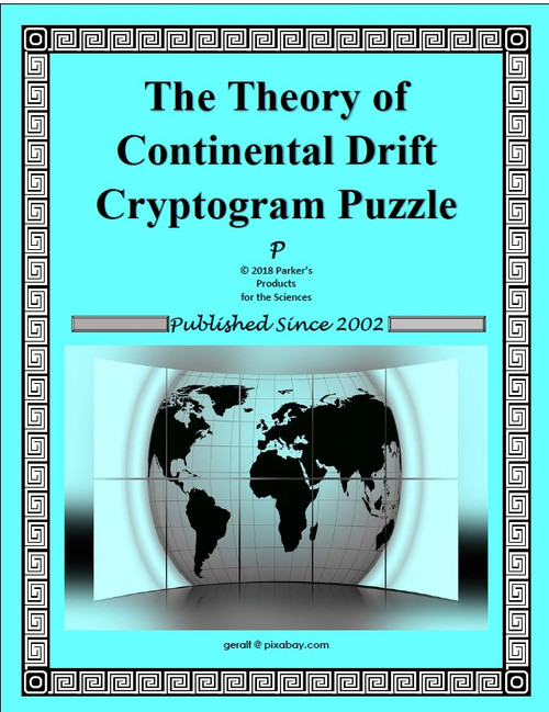 The Theory of Continental Drift Cryptogram Puzzle (Ideal Emergency Sub Plan!)