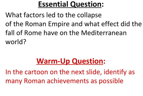 Fall Of Roman Empire And Han Dynasty Comparison Lesson