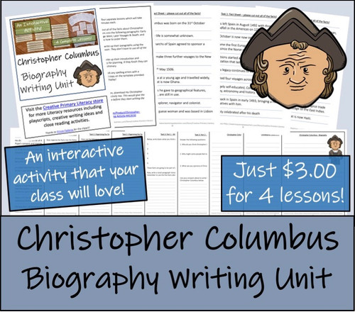 Christopher Columbus - 5th & 6th Grade Biography Writing Activity