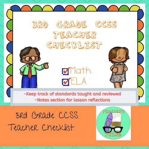 CCSS 1st Grade Standards Teacher Checklist - Amped Up Learning