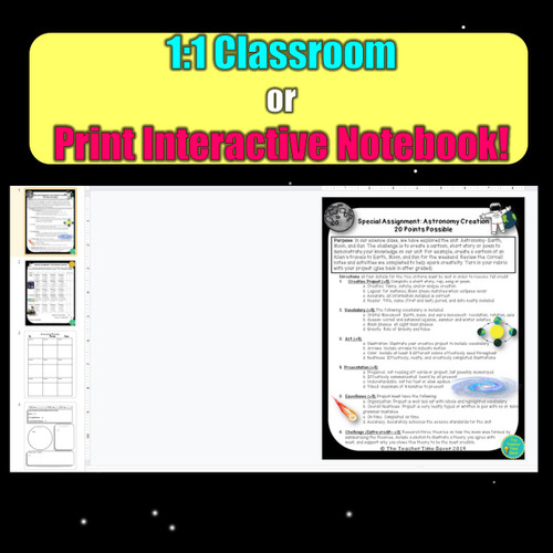 Earth, Sun and Moon Space Science Notebook Bundle - Amped Up Learning