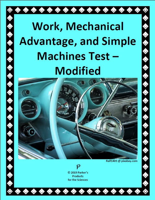 Work, Simple Machines, and Mechanical Advantage Unit Test Amped Up Learning