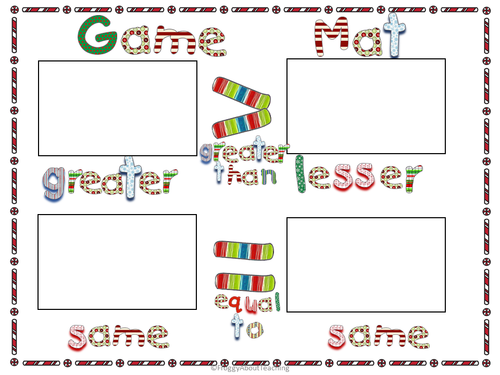 Mats comparing greater than and less than.