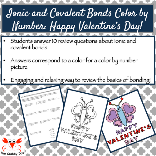 Ionic and Covalent Bonds Color by Number: Happy Valentine's Day!
