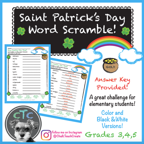 St. Patrick's Day Word Scramble!