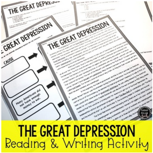 The Great Depression Reading Activity Packet (SS5H3a)