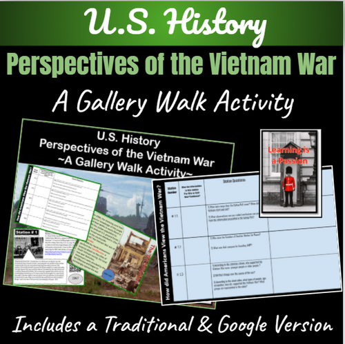 U.S. History: Vietnam War | Gallery Walk Student Activity | Distance Learning