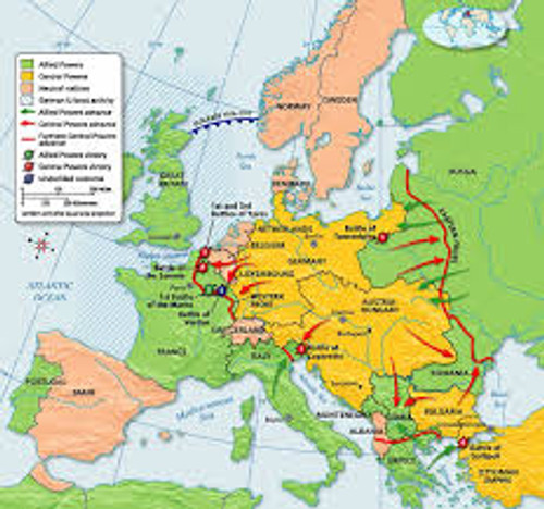 World War 1 Map Project- Map, web quest - Amped Up Learning