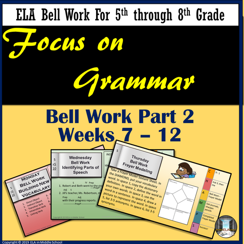 Focus on Grammar Bell Work or Bell Ringers - Part 2 Remote Ready Resource