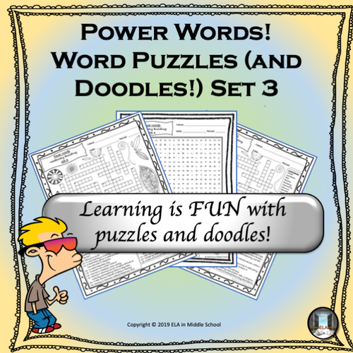 Power Words! Word Puzzles (and Doodles!) Set 3