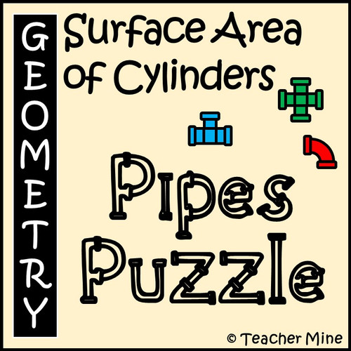 Surface Area of Cylinders Pipes Puzzle Activity