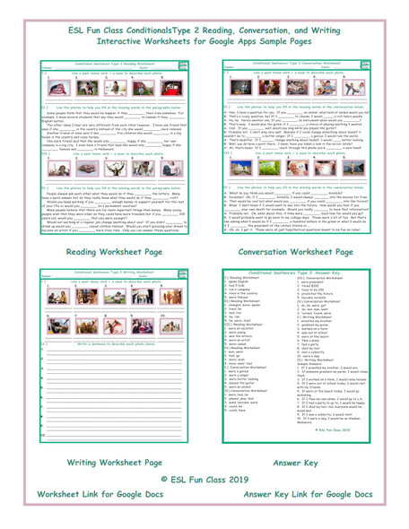 ConditionalsType 2 Read-Converse-Write Interactive Worksheets for Google Apps LINKS