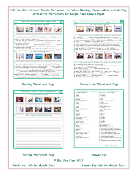 Present Simple-Continuous Read-Converse-Write Worksheet for Google Apps LINKS