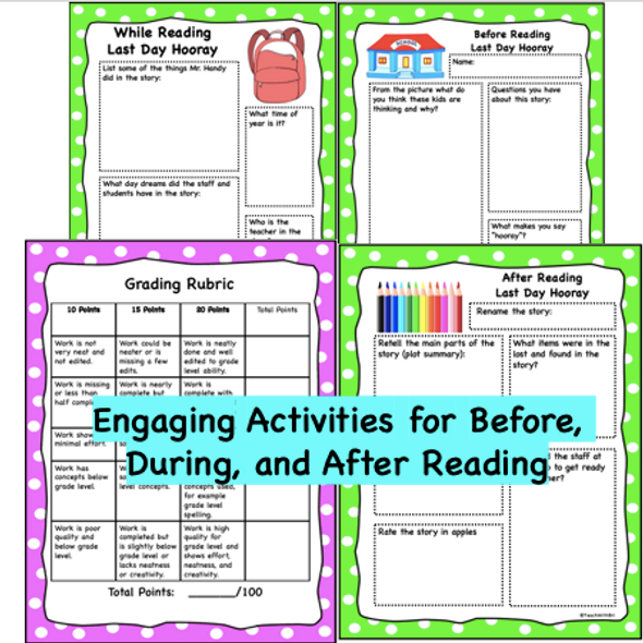 Virtual Read-A-Loud-  Last Day Hooray - Student Activities