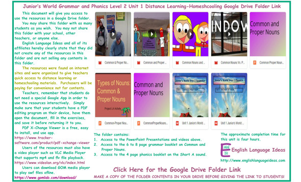 Common-Proper Nouns-Phonics Distance Learning-Homeschooling Bundle-Google Drive Link