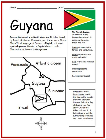 Color and Learn Geography - Guyana