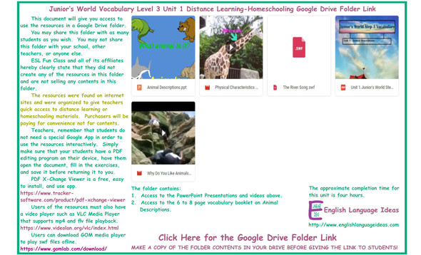 Animal Descriptions Distance Learning-Homeschooling Bundle-Google Drive Link