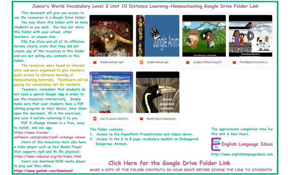 Endangered Dangerous Animals Distance Learning-Homeschooling Bundle-Google Drive Link