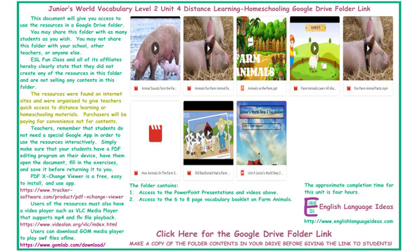 Farm Animals Distance Learning-Homeschooling Bundle-Google Drive Link