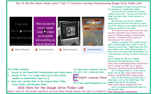 Conditionals Type 2 & 3 Music Distance Learning-Homeschool Bundle-Google Drive