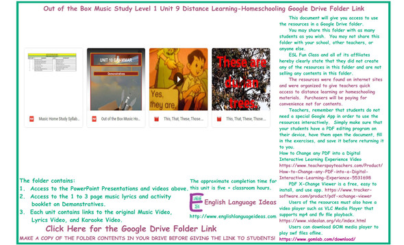 Demonstratives Music Distance Learning-Homeschool Bundle-Google Drive