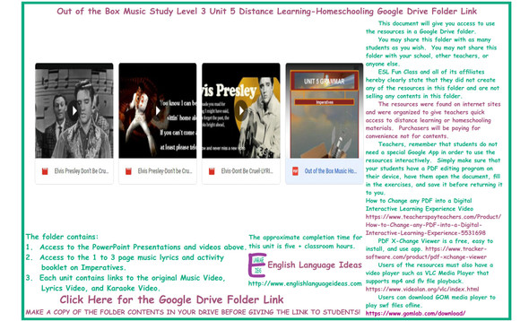 Imperatives Music Distance Learning-Homeschool Bundle-Google Drive