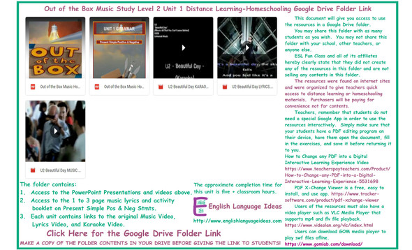 Present Simple Pos & Neg Stmts Music Distance Learning-Homeschool Bundle-Google Drive