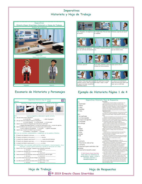 Imperatives Spanish Comic Book and Worksheet