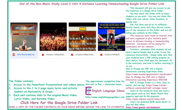 Nationality & Origin Music Distance Learning-Homeschool Bundle-Google Drive