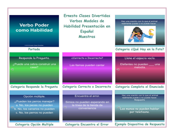 Ability Modals Spanish PowerPoint Slideshow