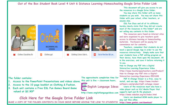 Clothing & Fashion Distance Learning-Homeschool Bundle-Google Drive