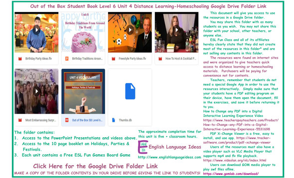 Holidays, Parties & Festivals Distance Learning-Homeschool Bundle-Google Drive