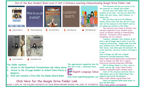 School Items Places & Subjects Distance Learning-Homeschool Bundle-Google Drive