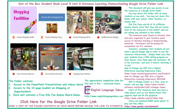 Shopping at Supermarkets Distance Learning-Homeschool Bundle-Google Drive