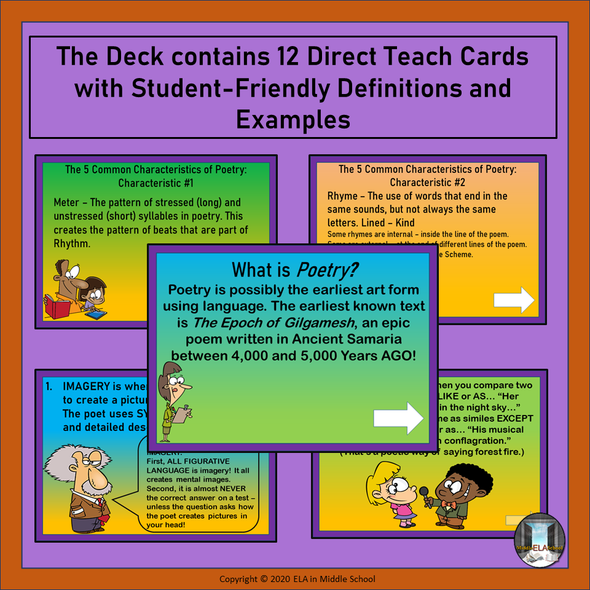 Poetry Genre: Characteristics and Most Commonly Used Figurative Language Boom! Cards (TM)