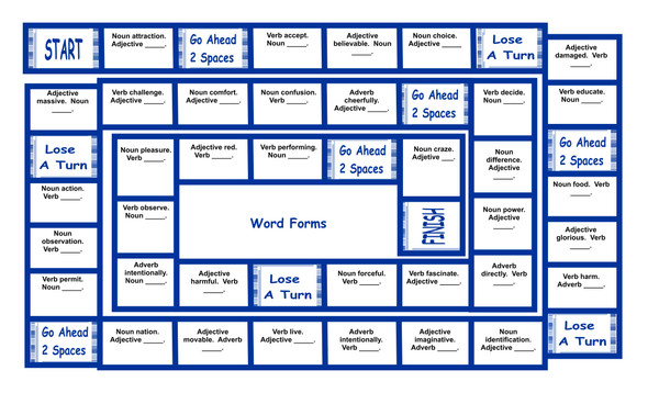 Word Forms Legal Size Text Board Game