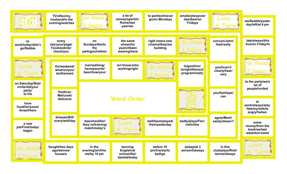 Word Order Legal Size Text Board Game