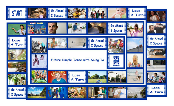 Future Simple Tense with Going To Legal Size Photo Boardgame