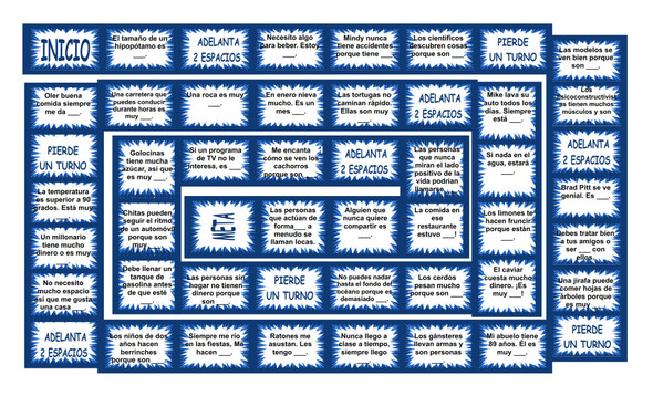 Adjectives Spanish Board Game