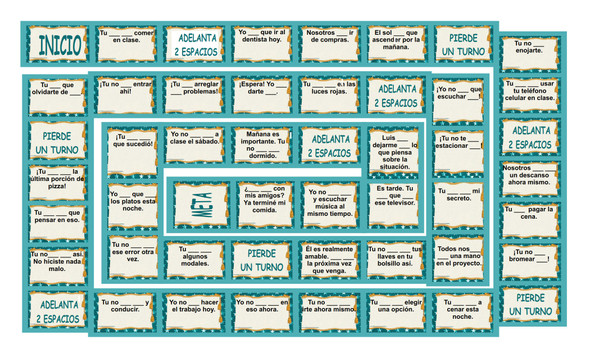 Modals of Obligation, Necessity and Prohibition Spanish Board Game